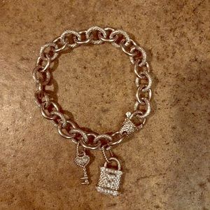 Judith Ripka SS Lock & Key Bracelet